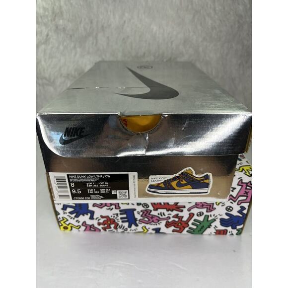 Size 8 - Nike Dunk Low x OFF-WHITE University Gold and Navy CT0856-700 DS OG ALL - Picture 16 of 16